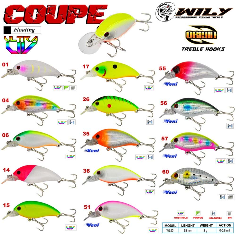 Wily Coupe 5,3 cm Maket Balık 8 gr