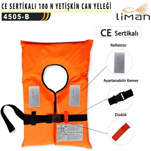 Liman 100 N CE Sertifikalı Yetişkin Can Yeleği