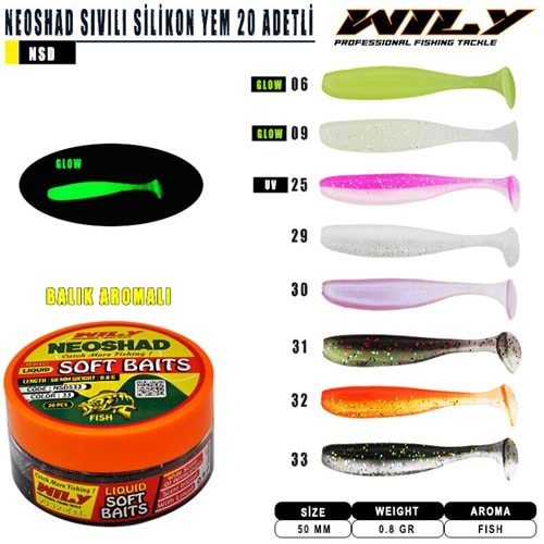 Wily Neoshad Sıvılı Silikon 50 mm 20 Adetli
