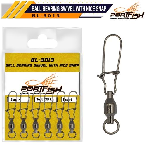 Portfish BL-3013 Bilyalı Kilitli Klips