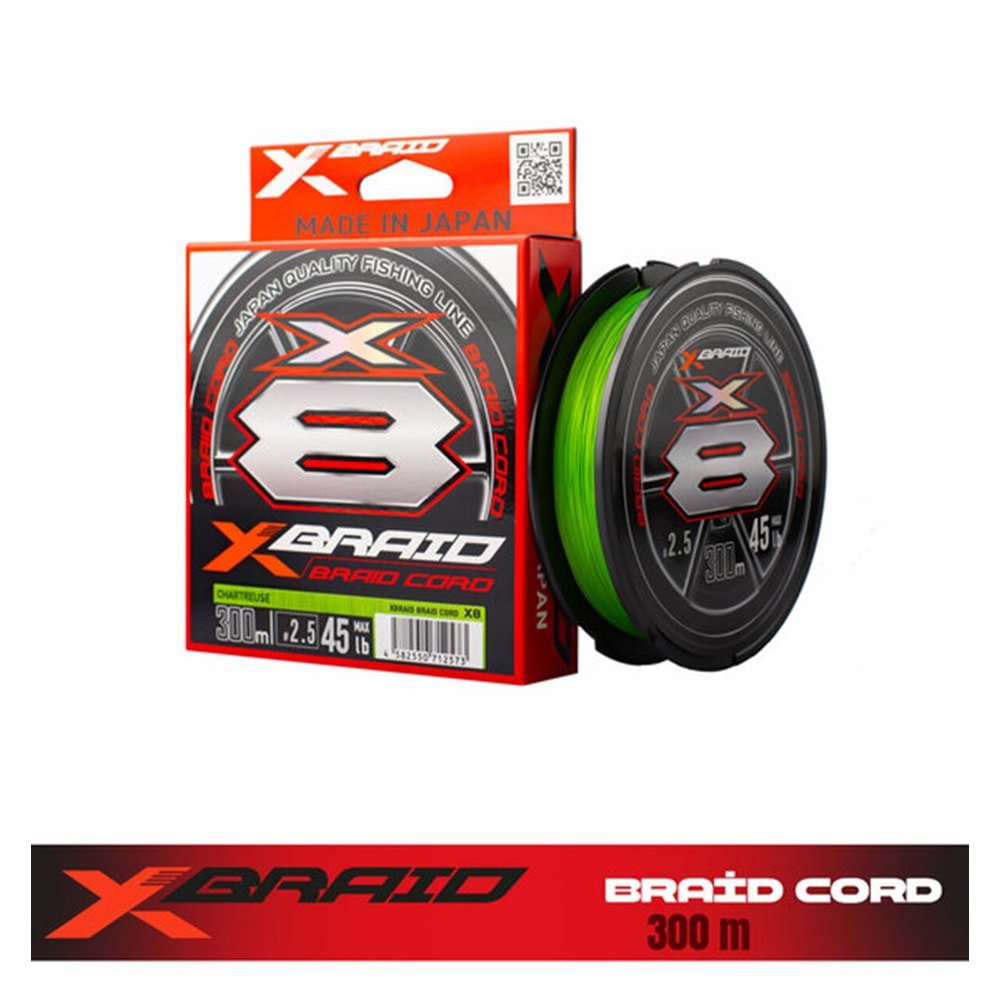 YGK X036 BRAID CORD PE X8 300M FLUO GREEN