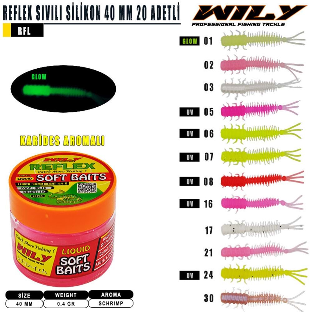 Wily Reflex Sıvılı Silikon 40 mm 20 Adetli